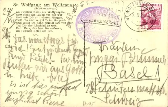 Lied Ak St. Wolfgang Oberösterreich, Kirche, Im weißen Rößle am Wolfgangsee