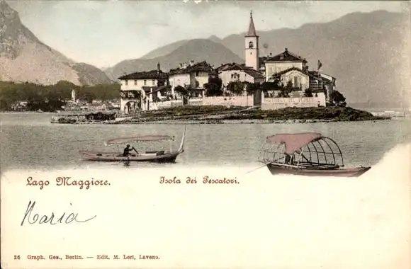 Ak Isola dei Pescatori Isola Superiore Lago Maggiore Piemonte, Gesamtansicht