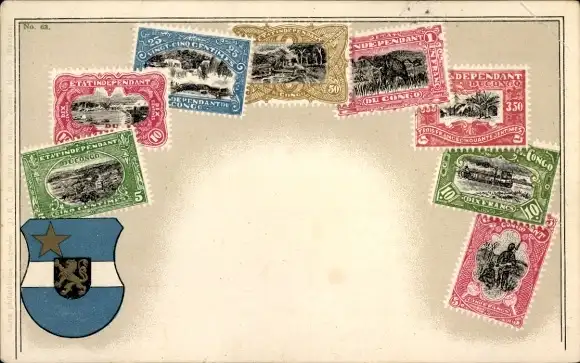 Wappen Ak Kongo Zaire, Briefmarken