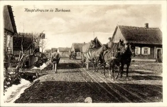 Ak Borkowo Ostpreußen, Hauptstraße
