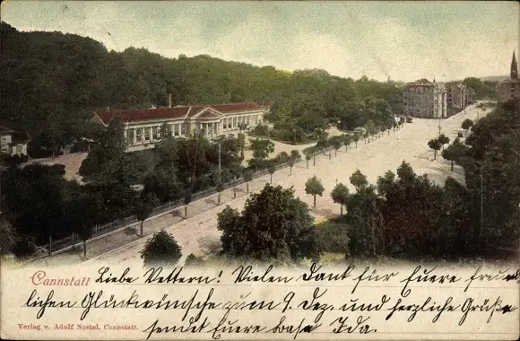 Ak Cannstatt Stuttgart Neckar, Straßenpartie