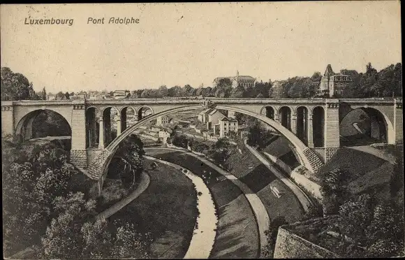 Ak Luxembourg Luxemburg, Pont Adolphe