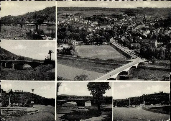 Ak Eitorf an der Sieg, Ketters, Panorama, Denkmal, Brücke, Teilansicht