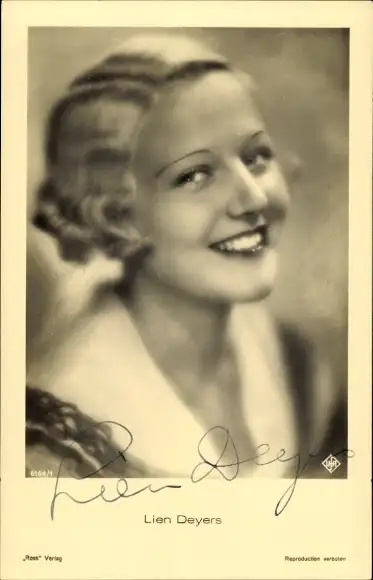 Ak Schauspielerin Lien Deyers, Portrait, Autogramm
