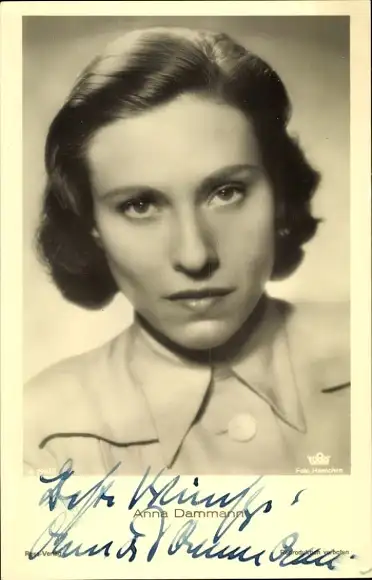 Ak Schauspielerin Anna Dammann, Portrait, Autogramm