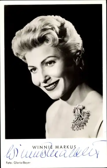 Ak Schauspielerin Winnie Markus, Portrait, Autogramm