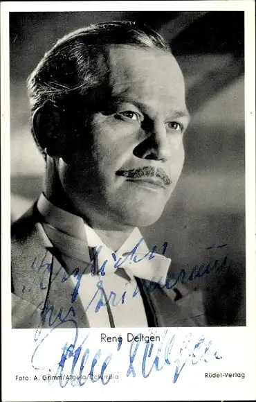 Ak Schauspieler René Deltgen, Portrait, Rüdel Verlag, Autogramm