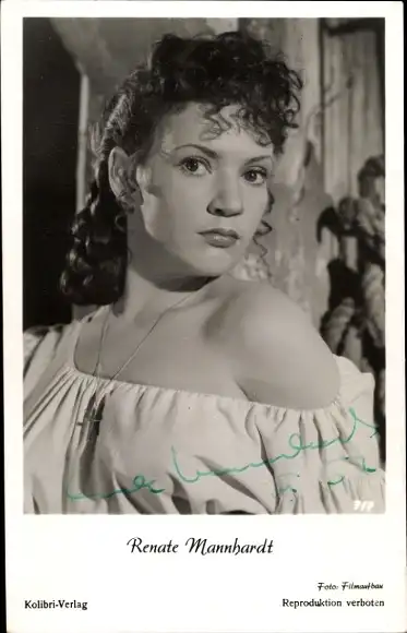 Ak Schauspielerin Renate Mannhardt, Portrait, Autogramm