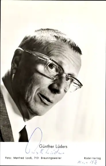 Ak Schauspieler Günter Lüders, Portrait, Autogramm