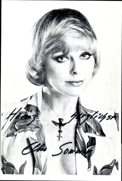 Foto Schauspielerin Elke Sommer, Portrait, Autogramm