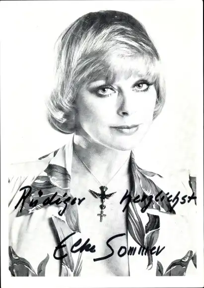 Foto Schauspielerin Elke Sommer, Portrait, Autogramm