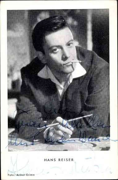 Ak Schauspieler Hans Reiser, Portrait, Autogramm, Zigarette