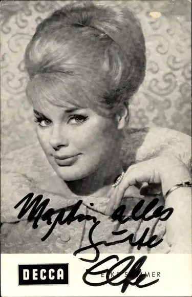 Ak Schauspielerin Elke Sommer, Portrait, Autogramm, Ring