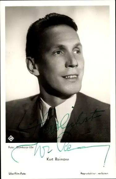 Ak Schauspieler Kurt Reimann, Portrait, Autogramm