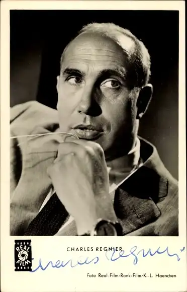 Ak Schauspieler Charles Regner, Portrait, Autogramm, Film Zwei blaue Augen