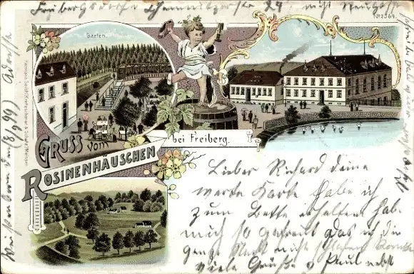 Litho Zug Freiberg in Sachsen, Gasthaus Rosinenhäuschen