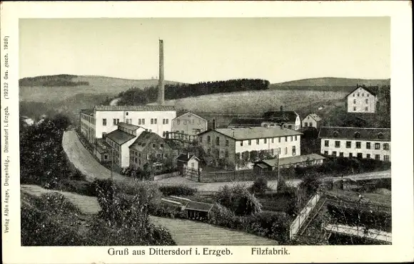 Ak Dittersdorf im Erzgebirge, Filzfabrik