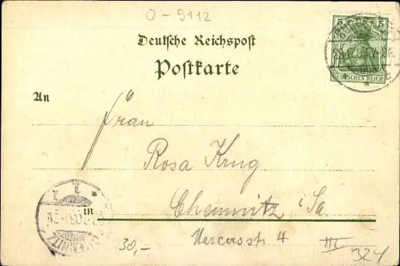 Litho Burgstädt in Sachsen, Erzgebirgisches Sängerbundesfest 1903