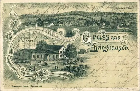 Litho Ehringhausen Halver in Westfalen, Germania-Saal, Panorama