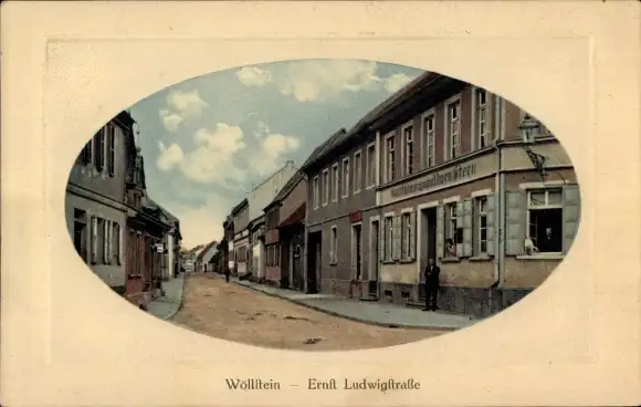 Präge Passepartout Ak Wöllstein in Rheinhessen, Ernst Ludwig Straße, Gasthaus zum goldenen Stern