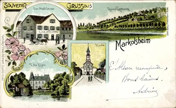 Litho Marckolsheim Markolsheim Elsass Bas Rhin, Gasthaus Zur Stadt Colmar, Villa Klein, Limburg