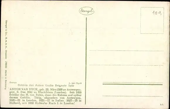 Künstler Ak Van Dyck,Anton Giulio Brignole Sale,Stengel
