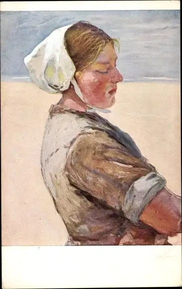 Künstler Ak Bartels, H., Im Sonnenlicht, Frauenportrait