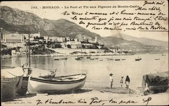 Ak Monte Carlo Monaco, Der Hafen und Taubenschießen