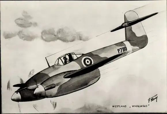 Künstler Ak Britisches Militärflugzeug Westland Whirlwind, P7110