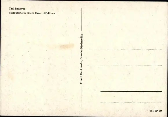Künstler Ak Spitzweg, C., Postkutsche in einem Tiroler Städtchen