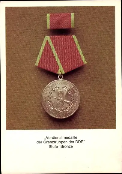 Ak Verdienstmedaille der Grenztruppen der DDR, Stufe: Bronze