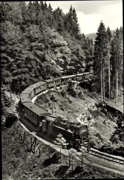 Ak Deutsche Eisenbahn, Harzquerbahn, Lokomotive