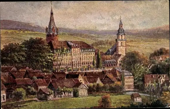 Ak Erbach im Odenwald Hessen, Schloss, Kirche