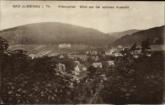 Ak Ilmenau in Thüringen, Villenviertel, Blick von der schönen Aussicht