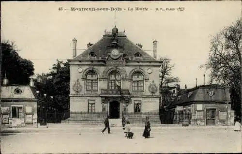 Ak Montreuil sous Bois Seine Saint Denis, Das Rathaus