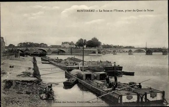 Ak Montereau Seine et Marne, Quai de Seine, Yonne, Seine