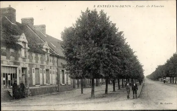 Ak Estrées Saint Denis Oise, Route de Flandre