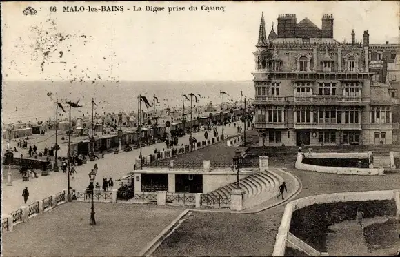 Ak Malo les Bains Nord, La Digue, aufgenommen vom Casino