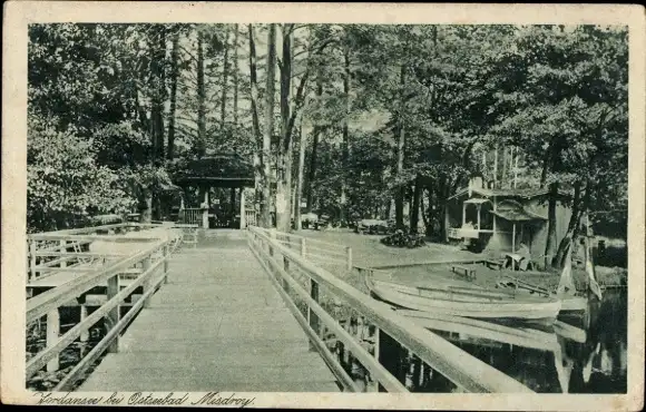 Ak Międzyzdroje Ostseebad Misdroy Pommern, Jordansee, Brücke