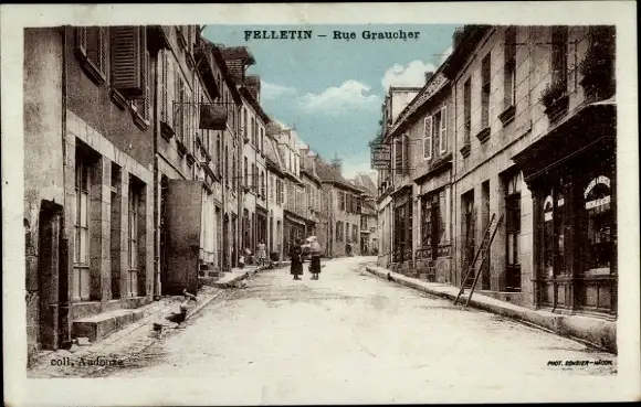 Ak Felletin Creuse, Rue Graucher