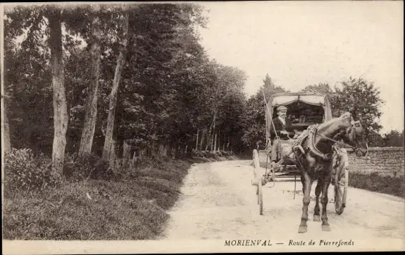 Ak Morienval Oise, Route de Pierrefonds