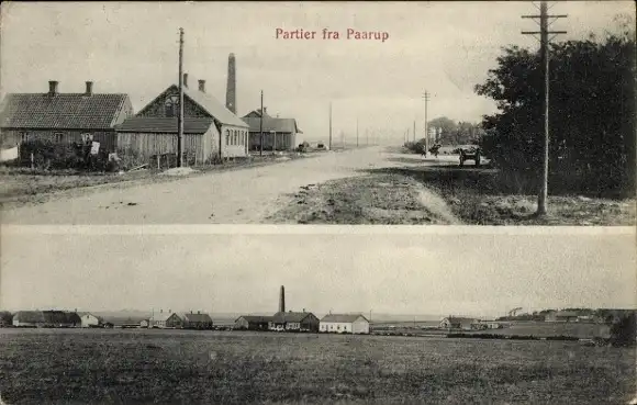 Ak Paarup Dänemark, Panorama, Straßenpartie