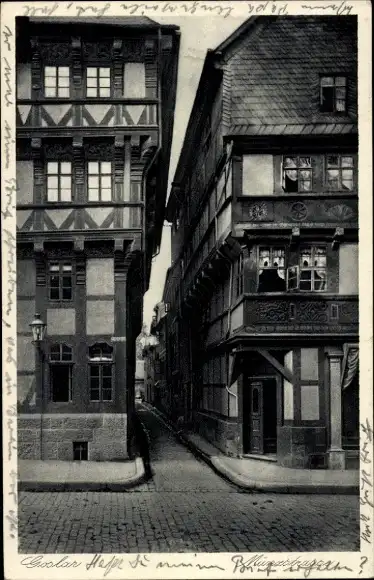 Ak Goslar am Harz, Münstergasse, Straßenecke, Häuser