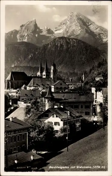 Ak Berchtesgaden in Oberbayern, Teilansicht, Watzmann