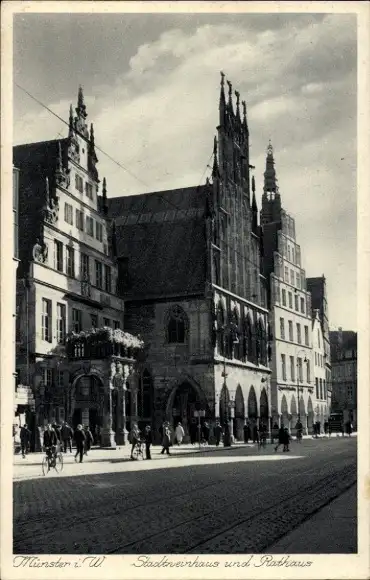 Ak Münster in Westfalen, Stadtweinhaus, Rathaus