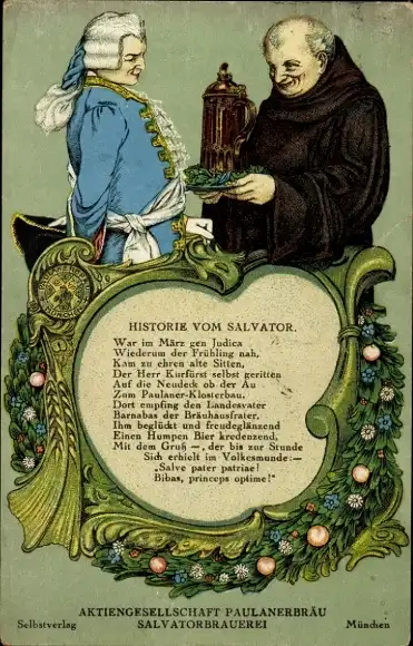 Ak München, Historie vom Salvator, Aktiengesellschaft Paulanerbräu, Salvatorbrauerei, Mönch