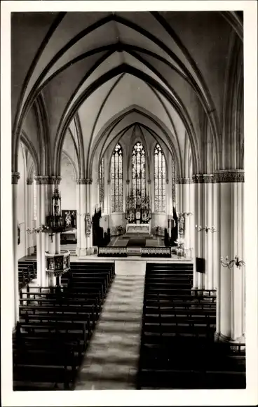 Ak Hamburg Nord Barmbek, St. Sophienkirche, Innenraum, Altar, Kanzel