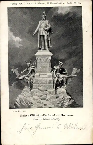 Ak Holtenau Kiel in Schleswig Holstein, Blick auf Kaiser Wilhelm Denkmal