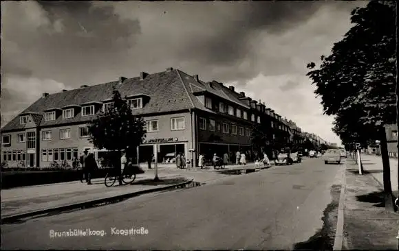 Ak Brunsbüttelkoog Brunsbüttel in Dithmarschen, Koogstraße, Geschäft