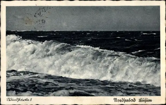 Ak Nordseebad Büsum, Windstärke 8